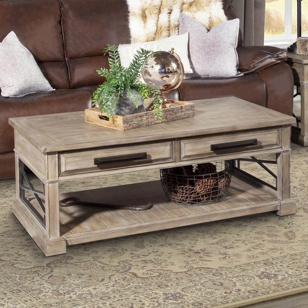 Parker House Sundance Transitional 2Drawer Cocktail Table with Casters